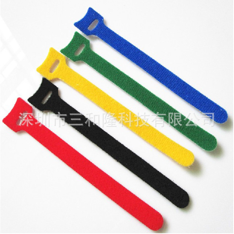 五彩扎线带 T型魔术贴扎带 捆扎线 理线带绑线带（12150